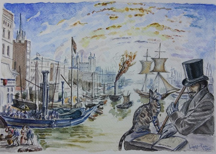 El Marqués de Bradomín en el Puerto de Londres antes de embarcar hacia Méjico